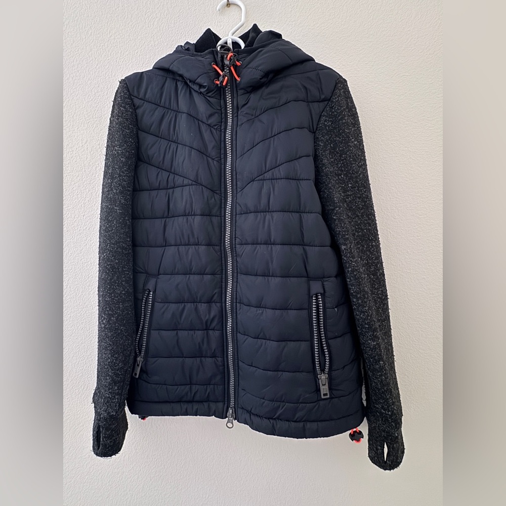 Superdry Mountain Hybrid Hooded Jacket – Men’s M – Black